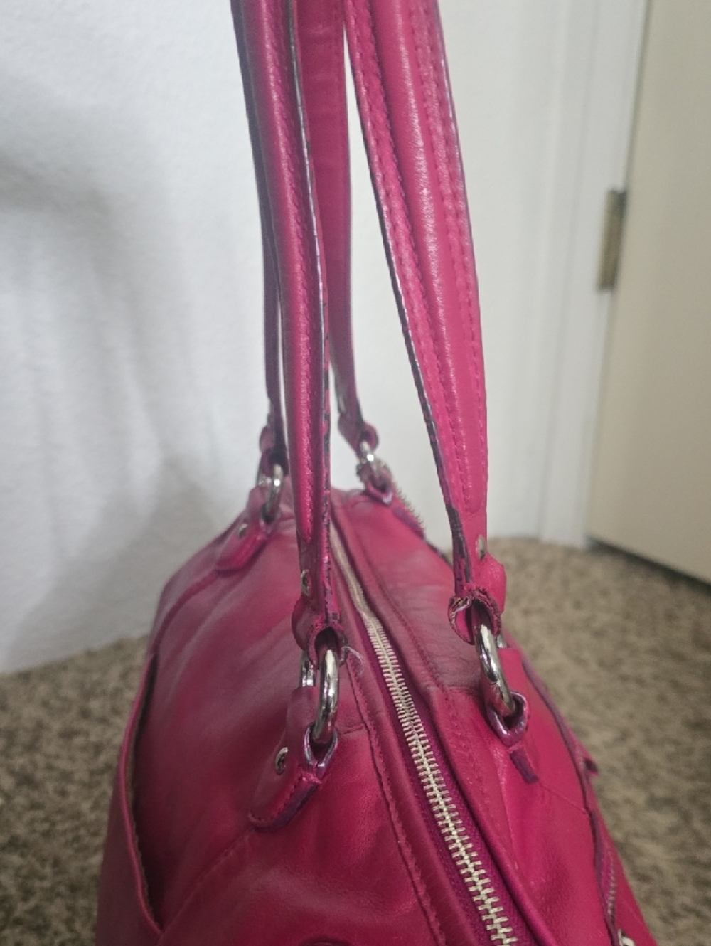 Coach Madison Sophia Pink Smooth Leather Large Tote W/ Silver Hardware (V-G)💕🩶 - Picture 7 of 13